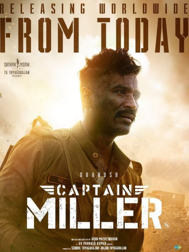Captain Miller Hindi Dubbed Movie Poster (2024)