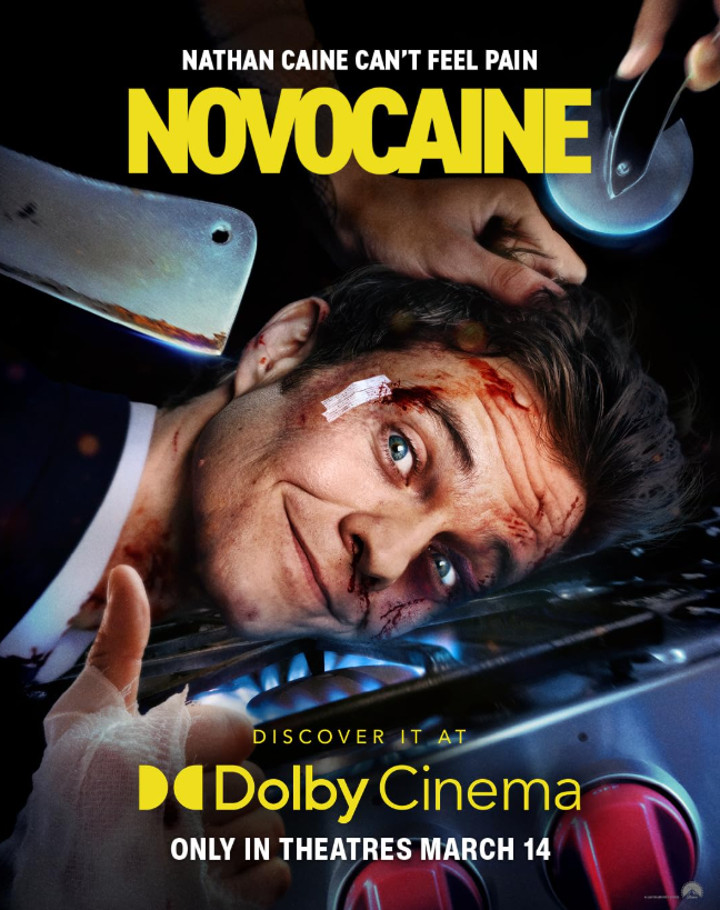 Novocaine Hindi Dubbed Movie Poster (2025)