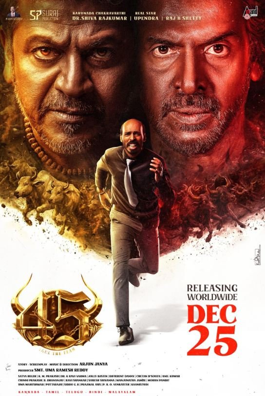 45 Hindi Dubbed Movie Poster (2025)